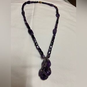 Purple amethyst, necklace with pendant